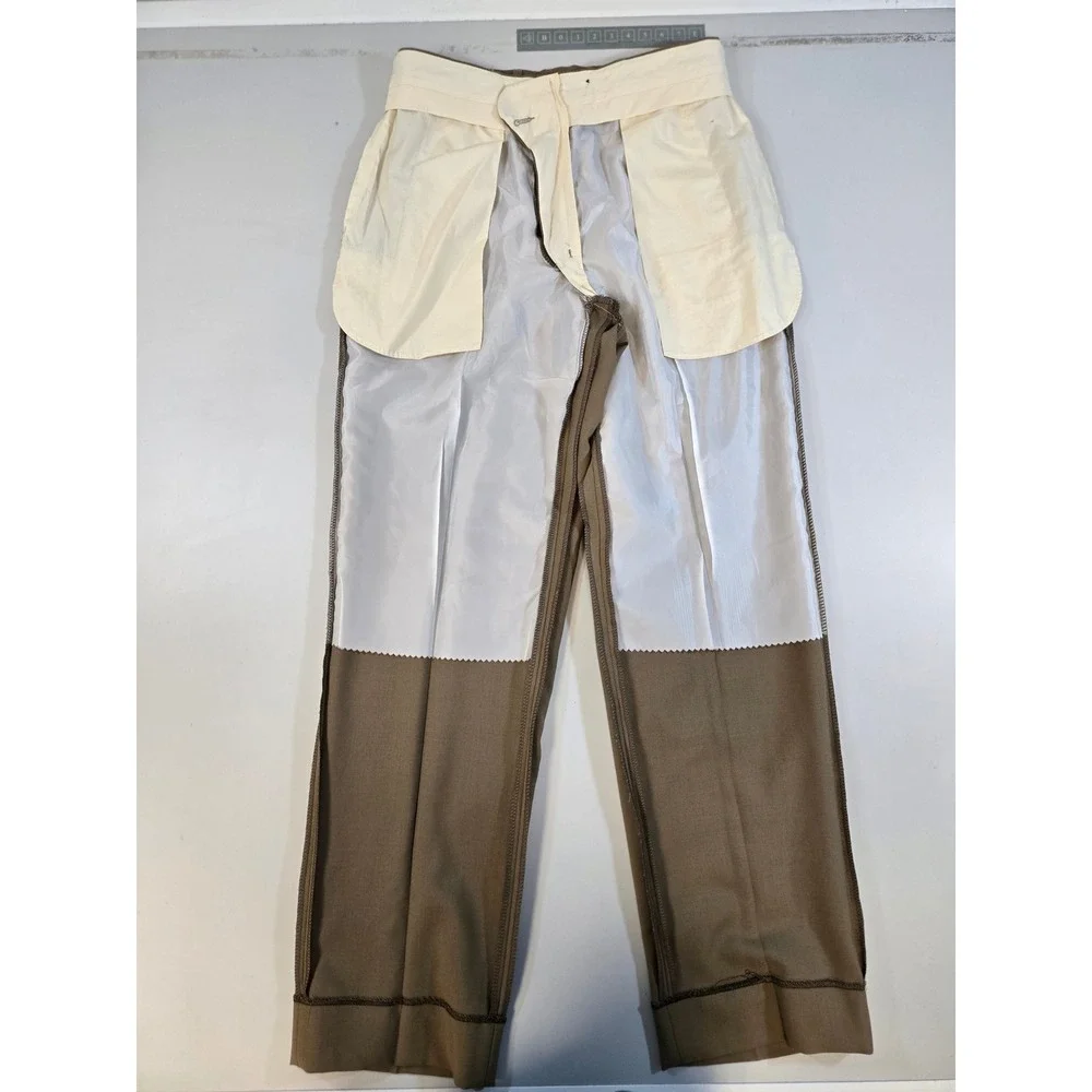 Jos. A. Bank Travelers Mens‎ Tan Wool Tailored Fit Dress Pants 35 Small Holes